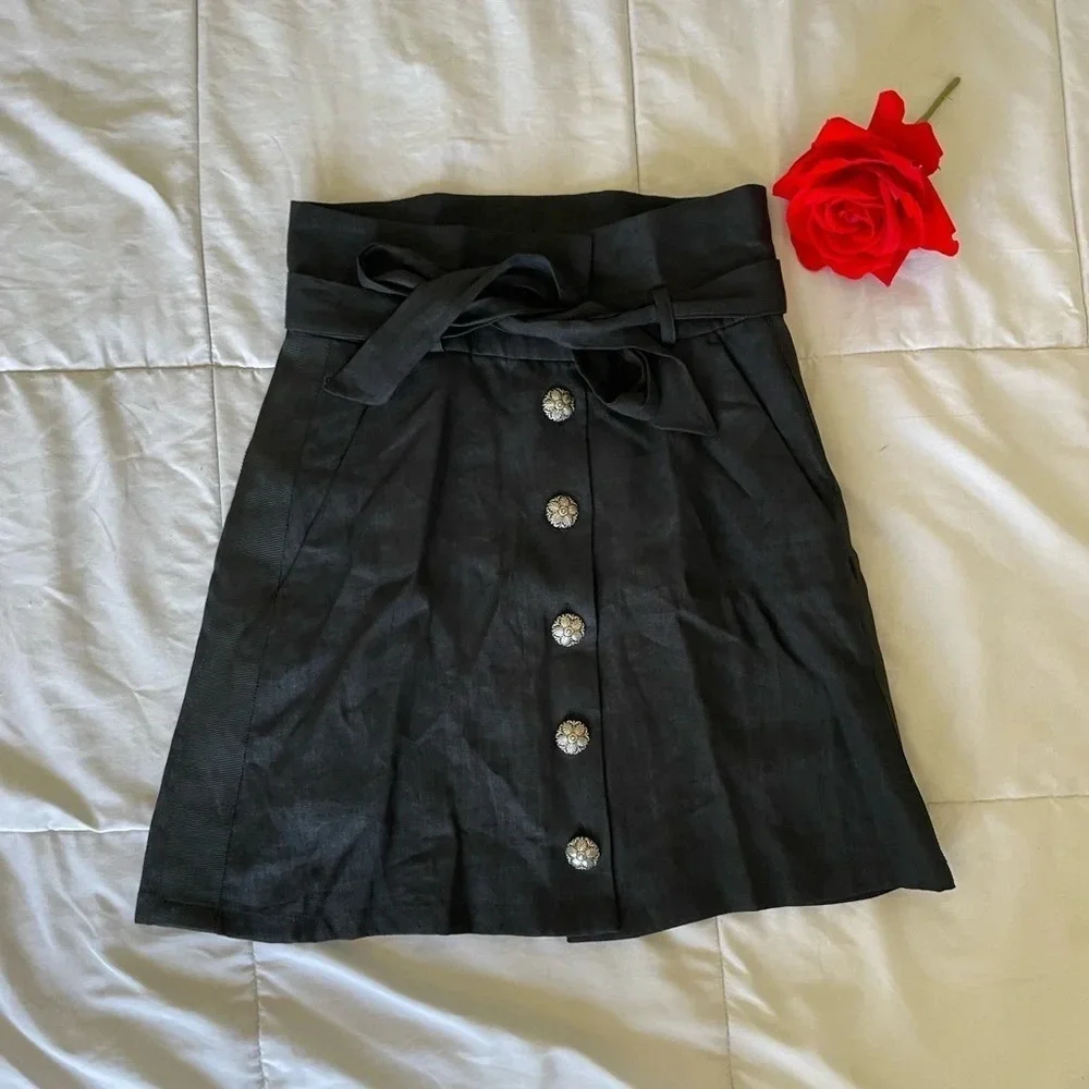 The Kooples linen high waist mini skirt